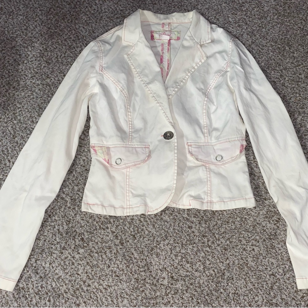 Y2K White Women's Tailored Blazer Jacket